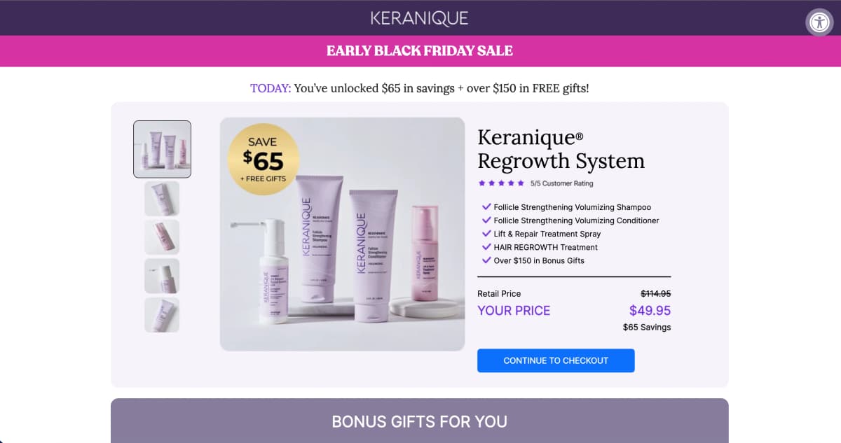 Keranique: A Smooth Migration from WooCommerce to Shopify With a Modern, High-Performance Storefront - screenshot 2