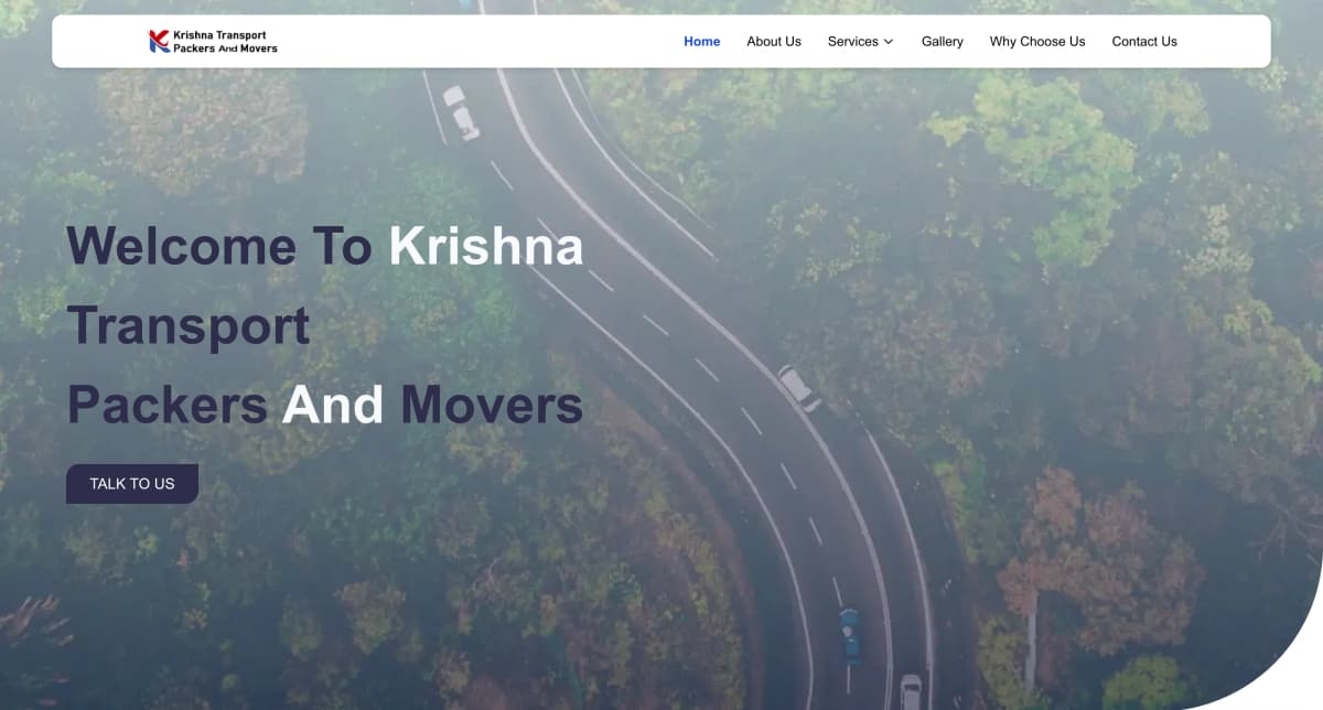 Krishna Transport Packers & Movers: A High-Performance Next.js Website for Service-Driven Growth - screenshot 1